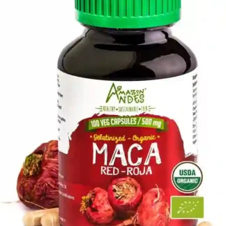 Organic Red Maca Capsules | Female Vitality & Hormonal Balance | 100 Vegan Pills (500 mg) | USDA Organic, Non-GMO