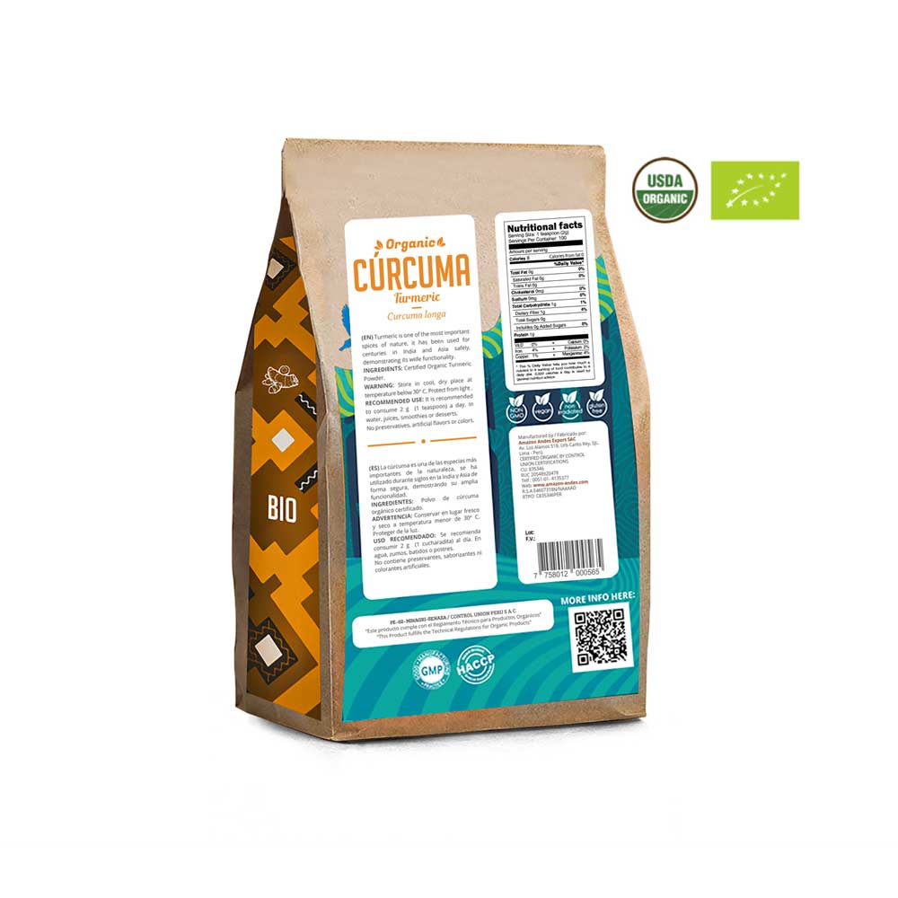 Organic Turmeric Powder | Curcuma longa with Curcuminoids | 200 g (7 oz) | USDA & EU Organic, Vegan — image 2